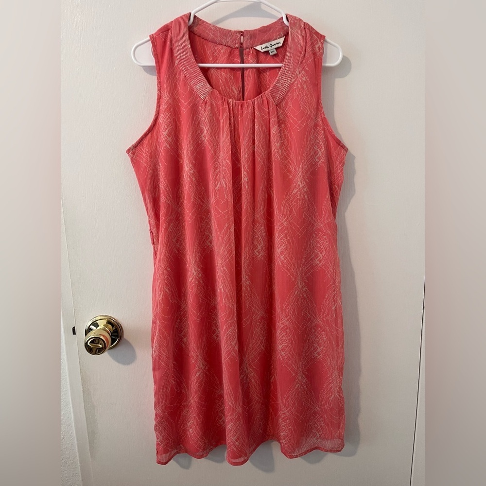 Latin Quarter Sleeveless Mini Dress Coral Pink Pattern XXL